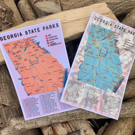 Georgia State Parks Camping Map - Print