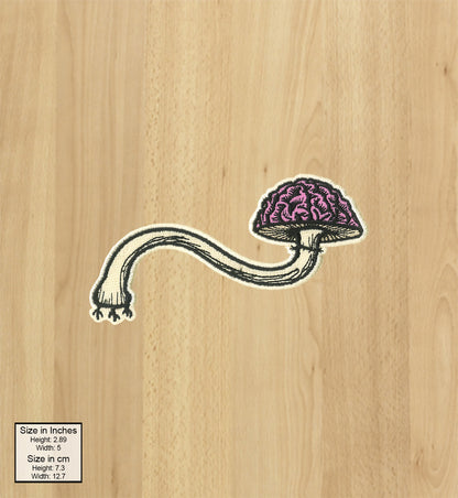 Mushroom Brain Iron On Patch