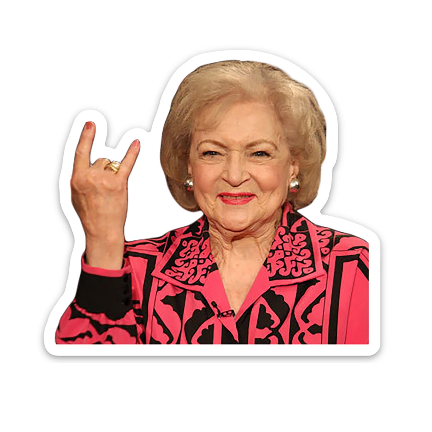 Betty White Metal Vinyl Sticker